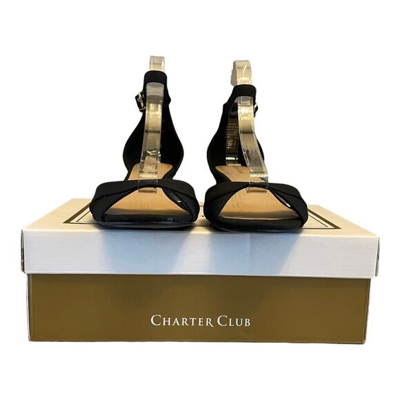 NEW Women's Charter Club Toniie Wedge Sandals Pumps Black Suede 7M - Picture 5 of 10